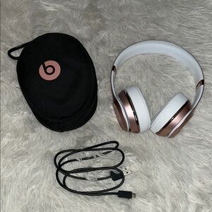 Beats by Dre Rose Gold and White On-Ear Headphones